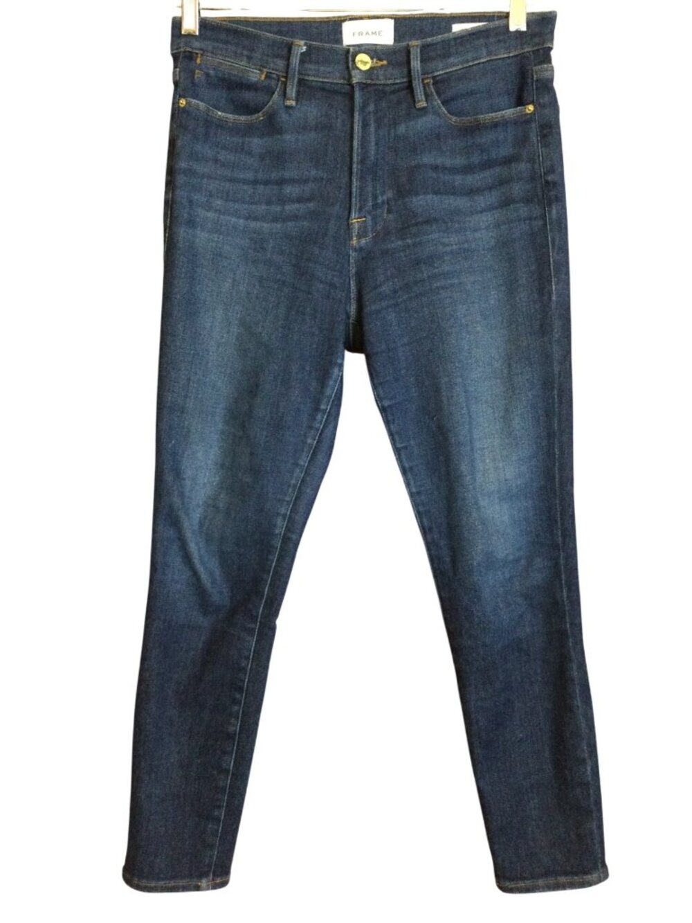 Frame Womens Denim Le High Skinny Crop Jeans Stretch Dark Wash Blue Size 30